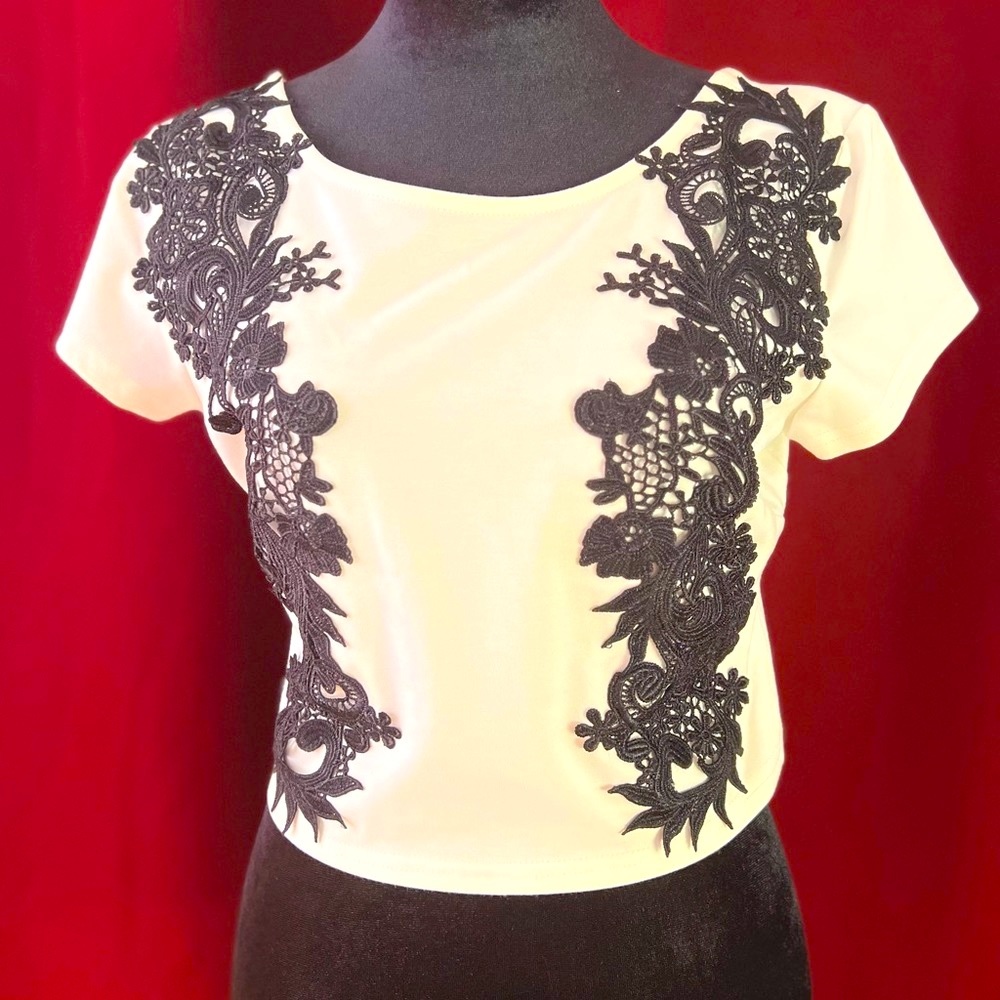 Embroidery Crop Top by BEBE.